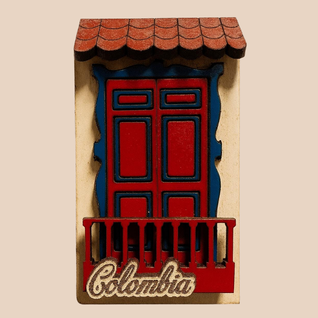Handmade 3D Colombian Balcony Magnet | Salento Souvenir