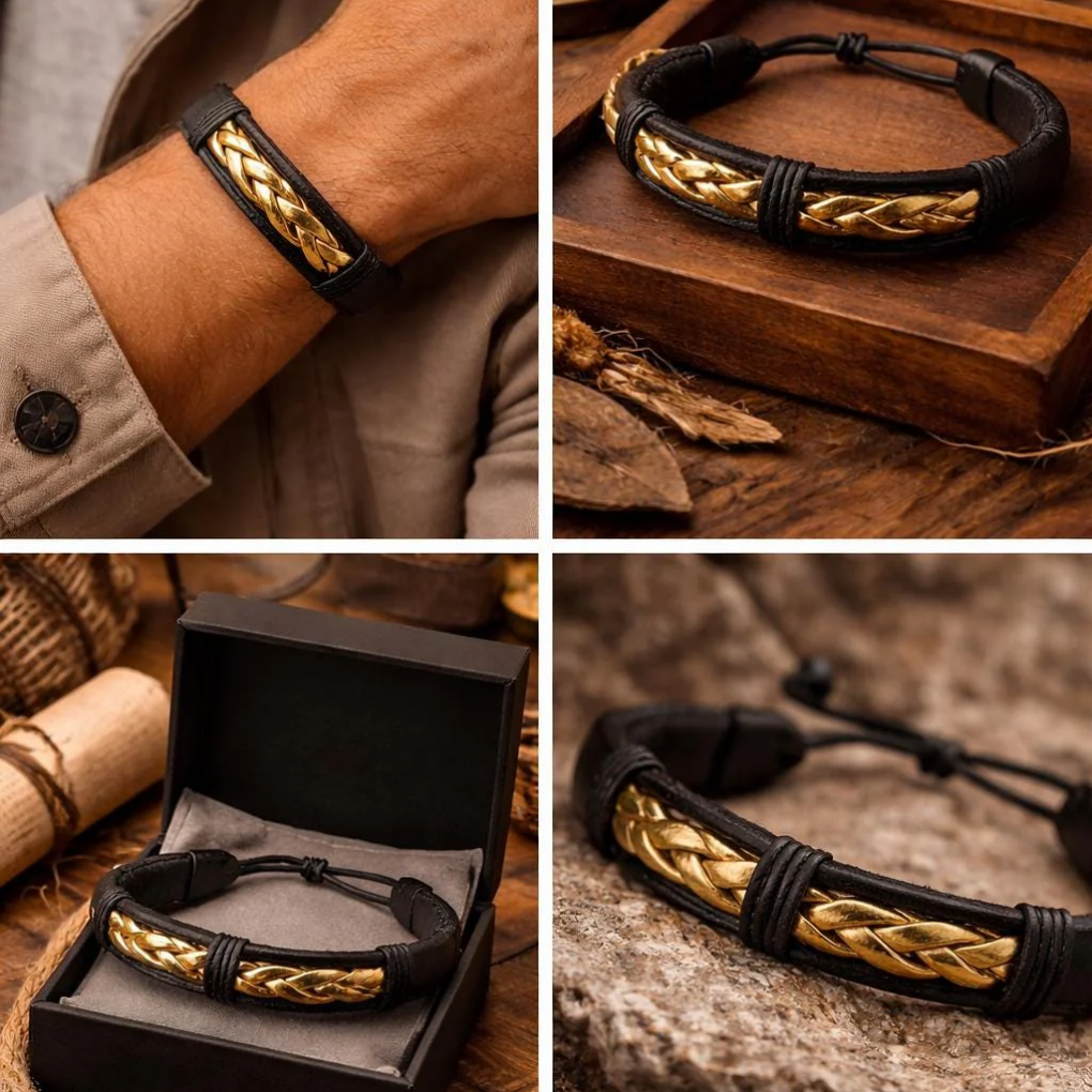 Handmade Braided Leather Bracelet | Colombian Artisan Style, Adjustable Fit