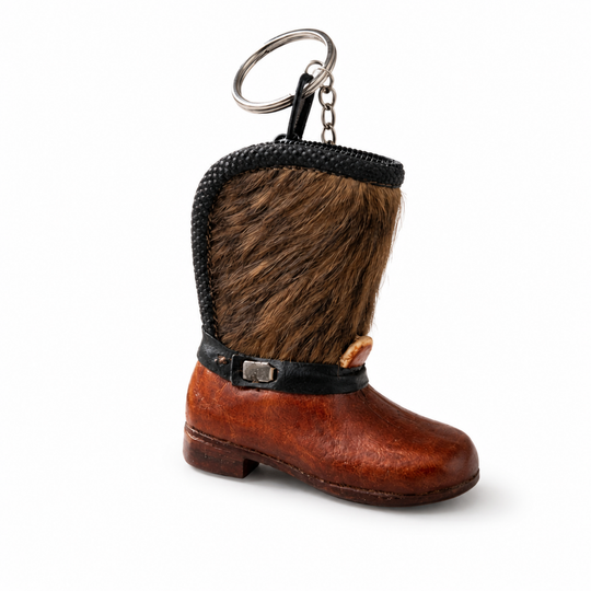 Handmade Leather Saddle Boot Keychain – Equestrian Rodeo Gift