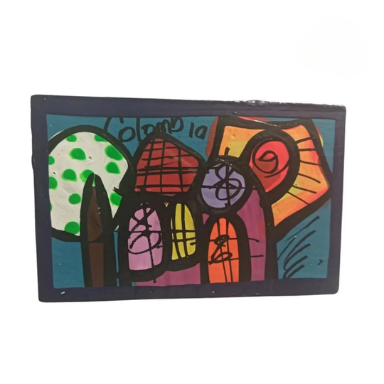 Handmade Colombian Landscape Fridge Magnet – Colorful Art Souvenir
