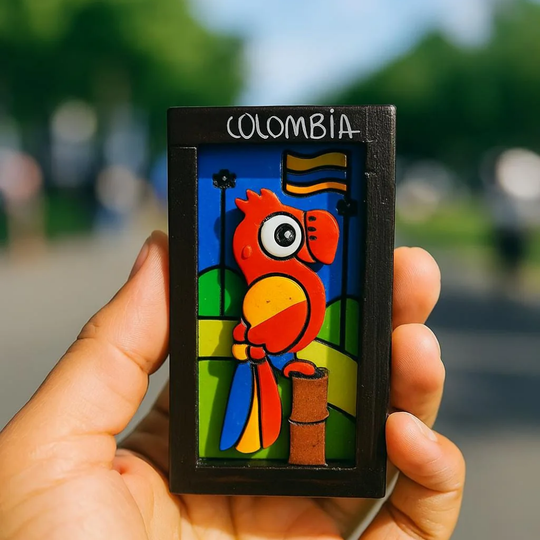 Handmade 3D Colombian Fridge Magnet – Folk Art Kitchen Decor
