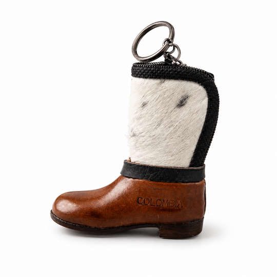 Handmade Leather Saddle Boot Keychain – Equestrian Rodeo Gift