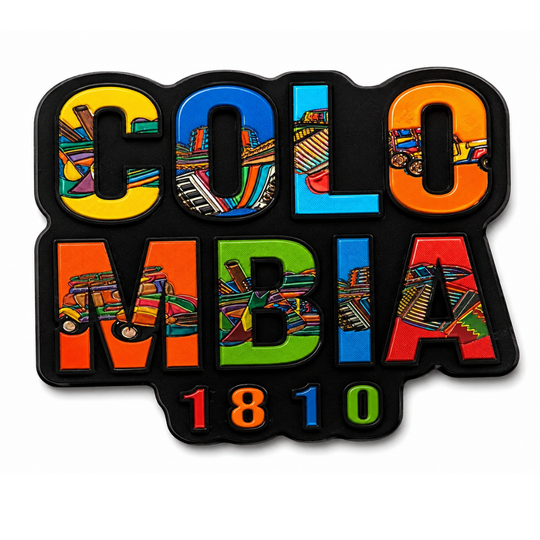 Colombia Reflective Magnet – Shiny Adhesive Fridge Magnet with Colombian Flag