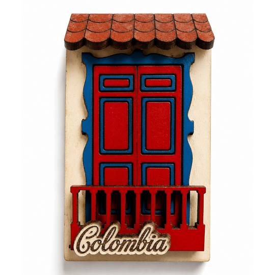Handmade 3D Colombian Balcony Magnet | Salento Souvenir