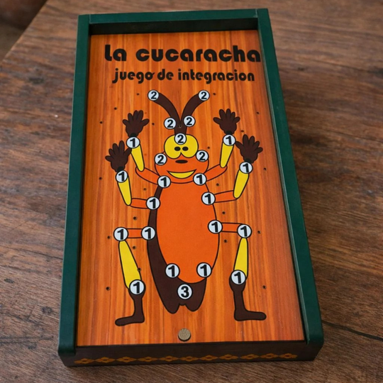 La Cucaracha Dice Game | Traditional Colombian Wooden Family Game (24cm)