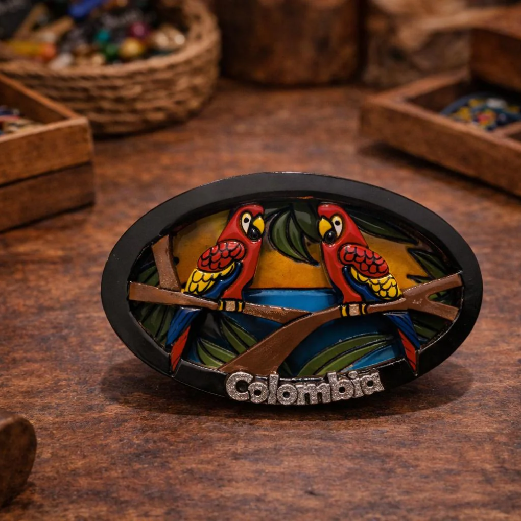 3D Colombian Refrigerator Magnet | Handmade Wood Fridge Decor Co025