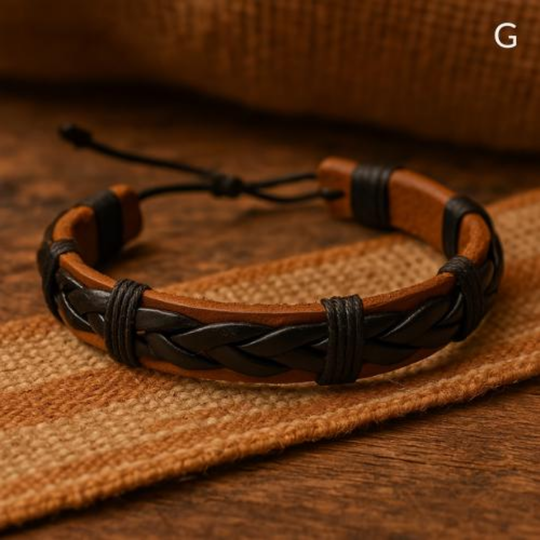 Handmade Braided Leather Bracelet | Colombian Artisan Style, Adjustable Fit