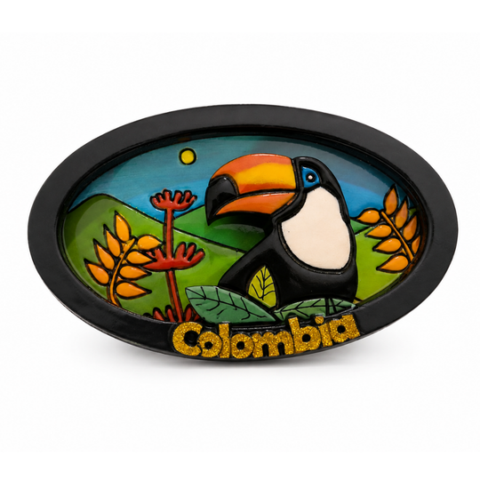 3D Colombian Refrigerator Magnet | Handmade Wood Fridge Decor Co025