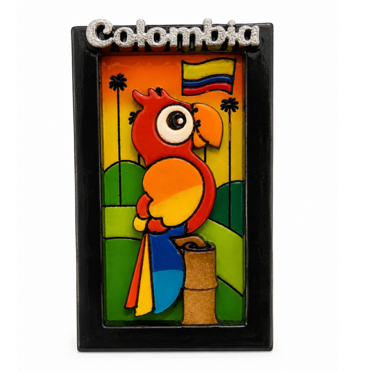 Handmade 3D Colombian Fridge Magnet – Folk Art Kitchen Decor