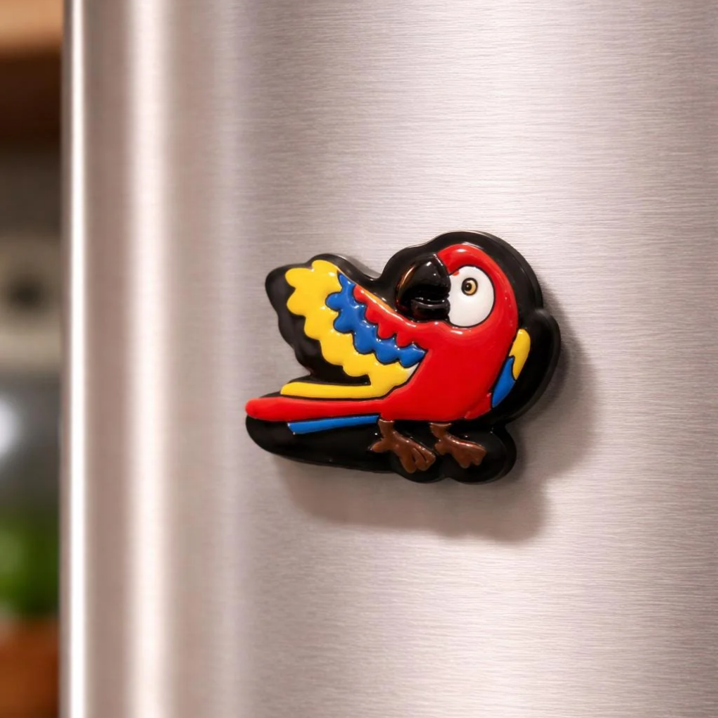 Handmade Colombian Fridge Magnet – Colorful Coffee Culture &amp; Mini Figures – Artisan Souvenir from Colombia