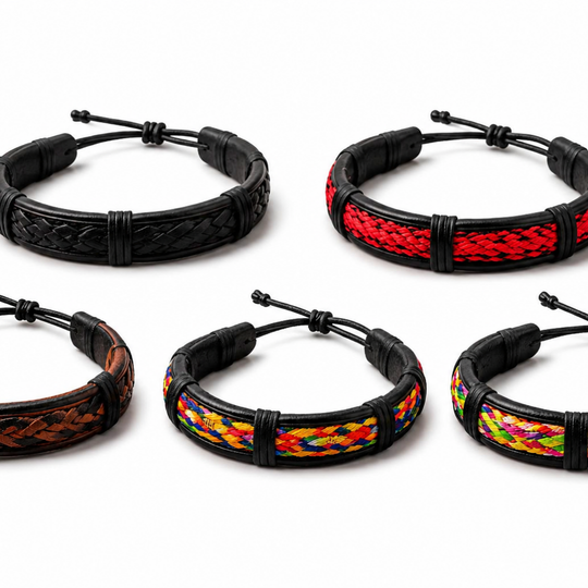 Handmade Braided Leather Bracelet | Colombian Artisan Style, Adjustable Fit