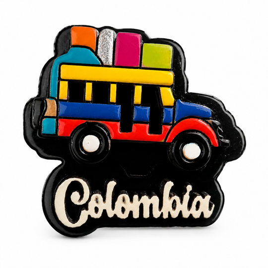 Handmade Colombian Fridge Magnet – Colorful Coffee Culture &amp; Mini Figures – Artisan Souvenir from Colombia