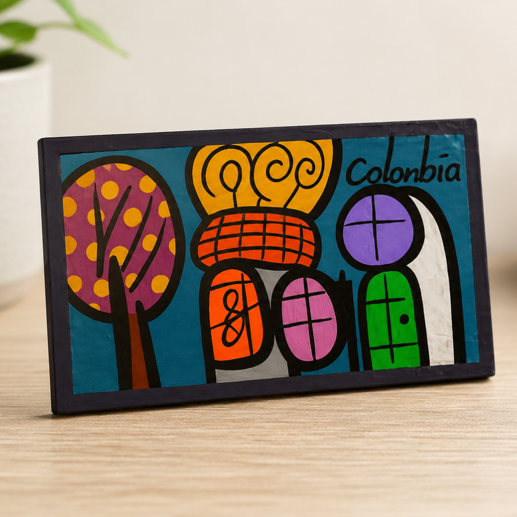 Hand-Painted Colombian Landscape Fridge Magnet