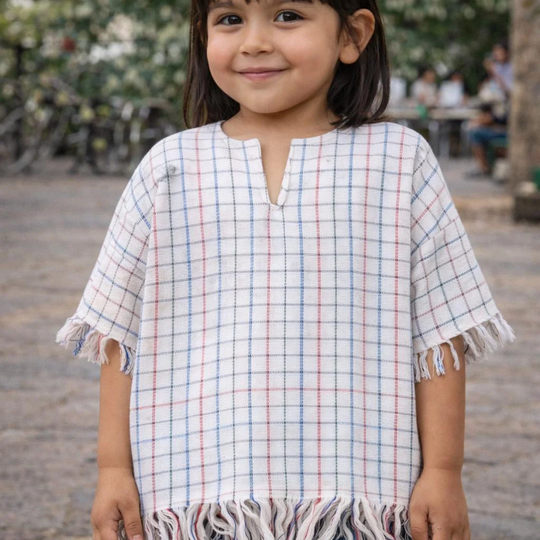 Colombian Kids Poncho | Traditional Ruana for Children | Hispanic Heritage Costume | Cultural Outfit Colombia