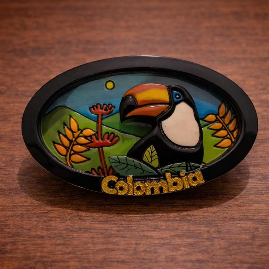 3D Colombian Refrigerator Magnet | Handmade Wood Fridge Decor Co025