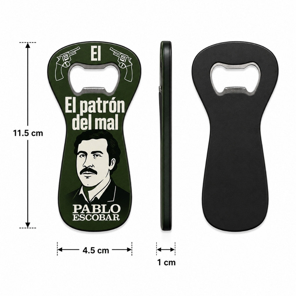 Handmade Pablo Escobar Art Bottle Opener – Colombian Bar Decor