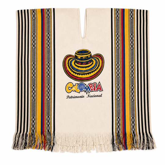 Colombian Paisa Poncho – Handmade Heritage Ruana | Unisex Traditional Colombian Cape