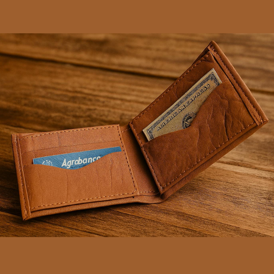 Leather Wallet for Men Handmade | Colombian Bifold with Vueltiao Hat | Unique Artisan Gift