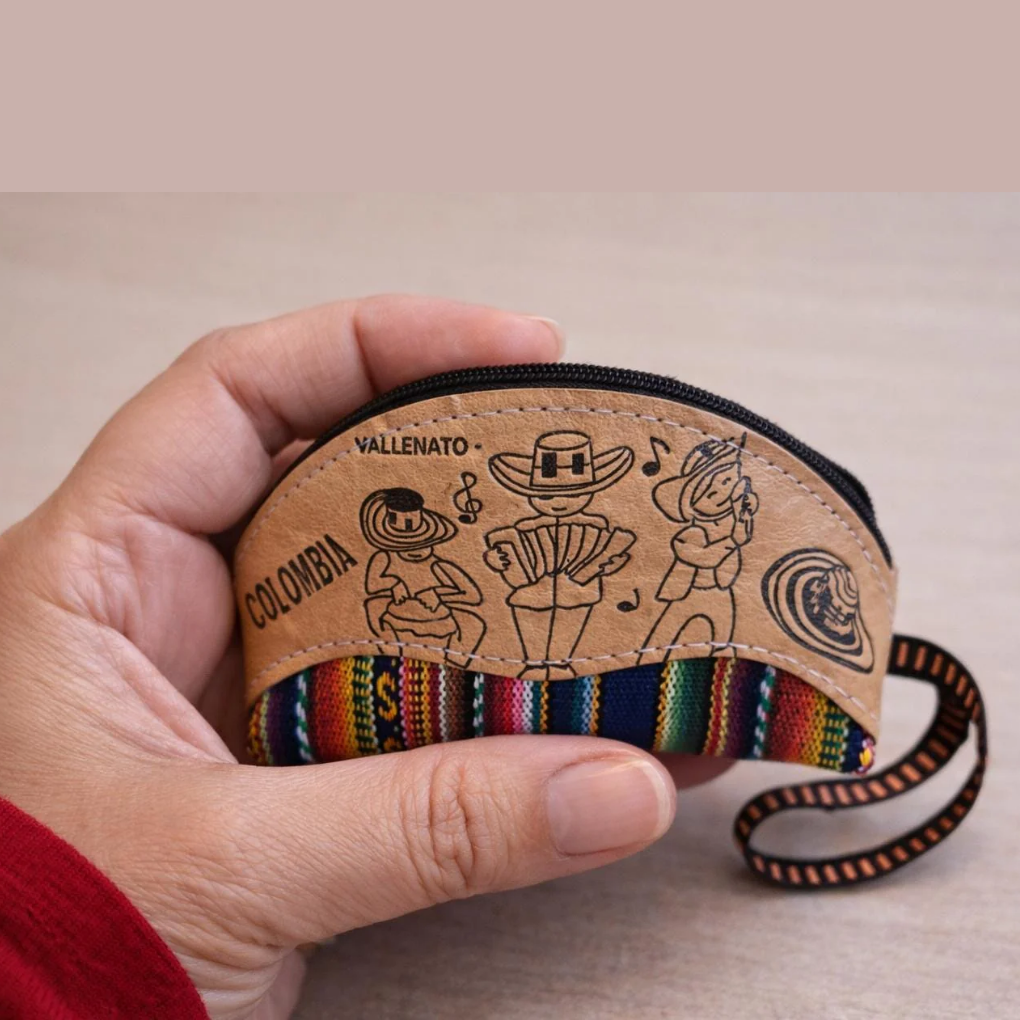 Handmade Colombian Textile Coin Pouch | Artisan Fabric Wallet, Women’s Cultural Zipper Pouch Gift