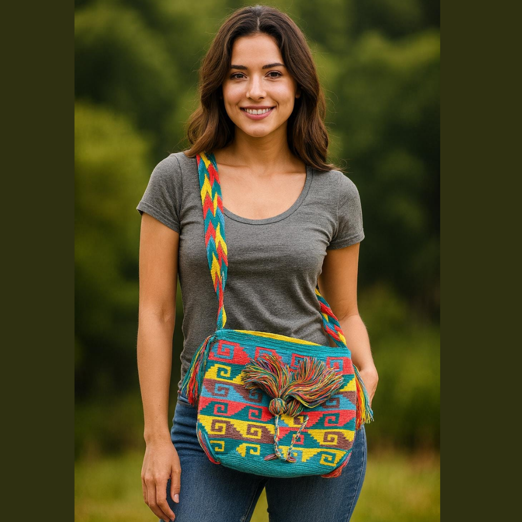 Wayuu Mochila Bag – Handmade Colombian Crossbody Purse, Ethical Boho Style