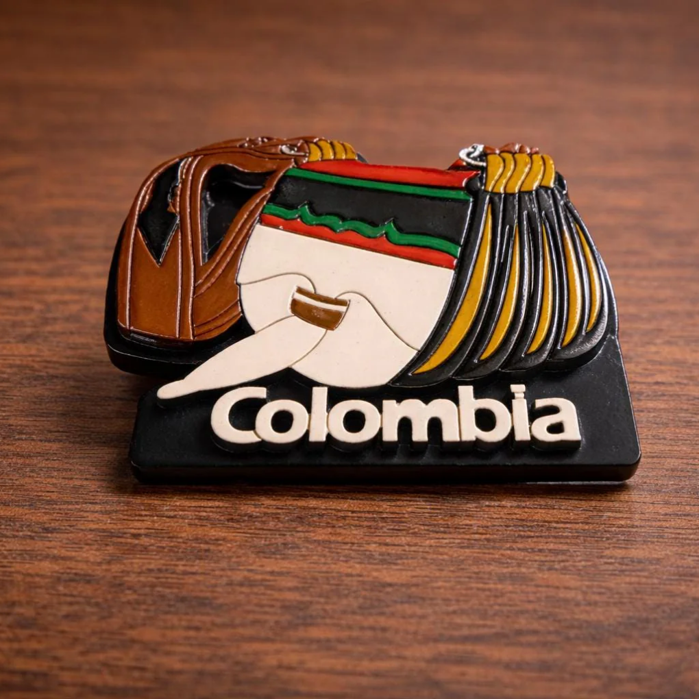 Colombia Hat &amp; Bag Magnet – MDF Fridge Magnet