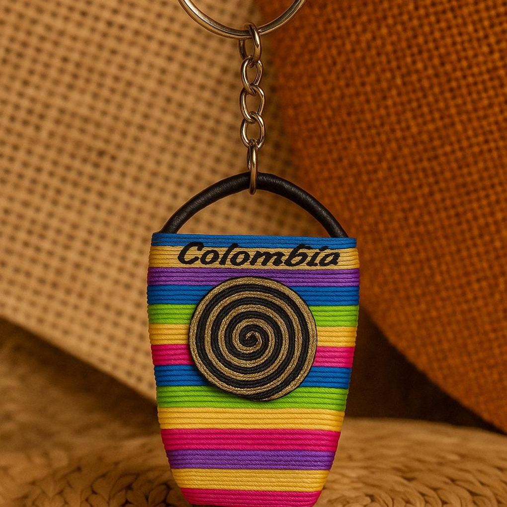 Handmade Colombian Mochila Keychain – Vallenato Bag Charm