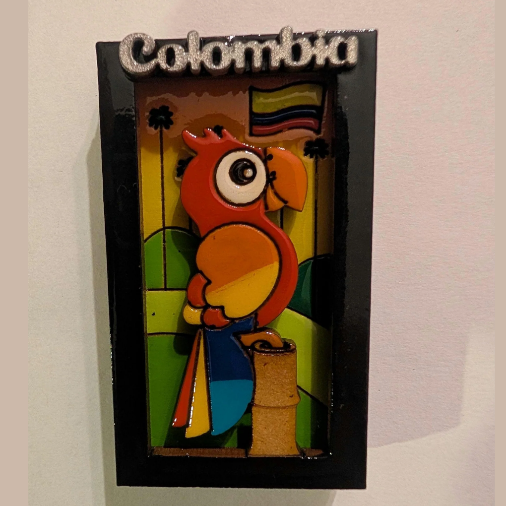 Handmade 3D Colombian Fridge Magnet – Folk Art Kitchen Decor