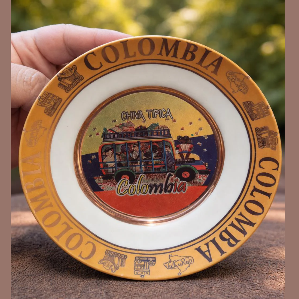 Handmade Colombian Chiva Decorative Plate  | Colorful Cultural Home Decor