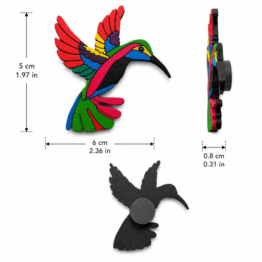 Handmade Colombian Hummingbird Magnet | Colorful Artisan Fridge Decor