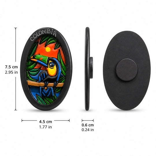3D Colombian Refrigerator Magnet | Handmade Wood Fridge Decor Co024