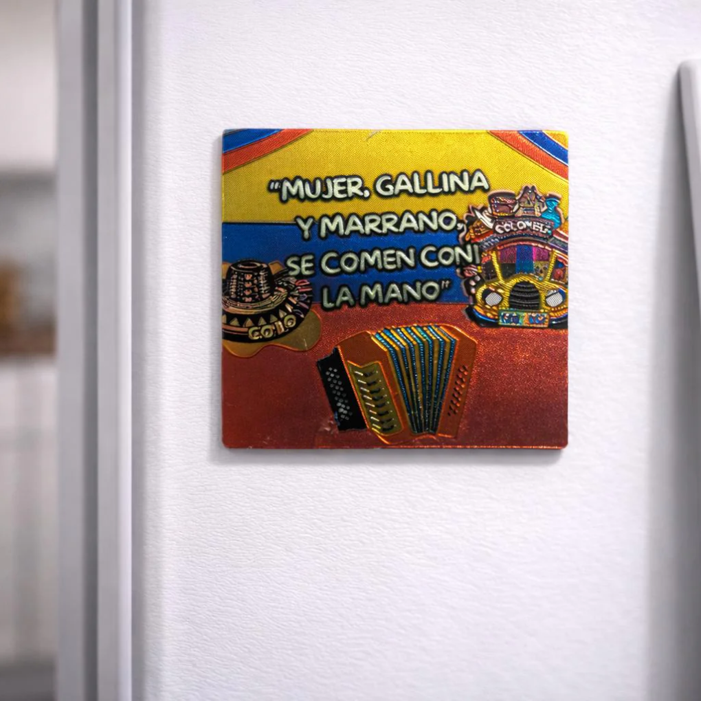Colombia Gold Map Magnet – Metallic Fridge Magnet with Flag Colors