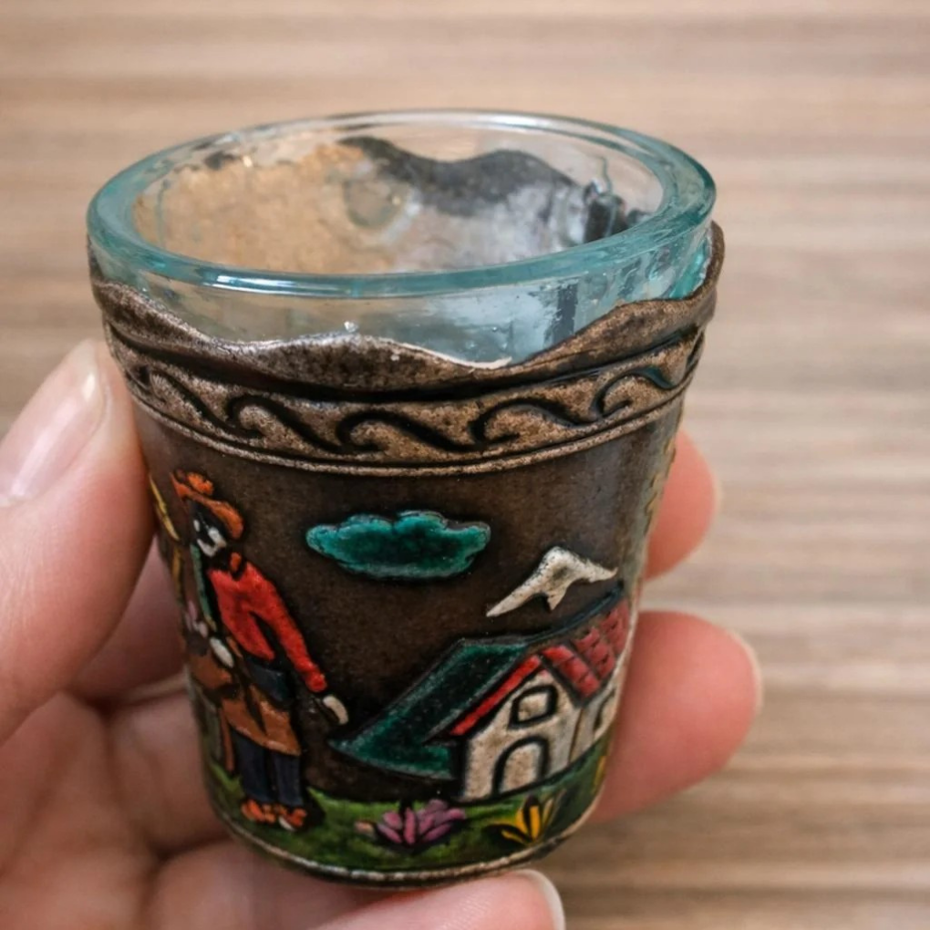 Colombian Leather Shot Glasses | Handmade Cultural Tequila Shot Glass Set – Barware Gift Souvenir