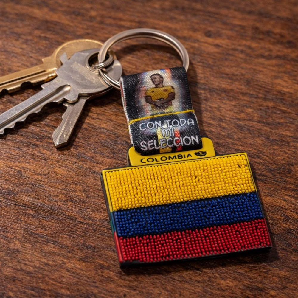 Colombian Flag Keychain – Rubber Souvenir with National Soccer Team Design