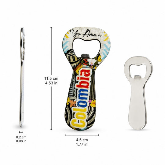 Handmade Colombian Bottle Opener Magnet – Folk Art Souvenir