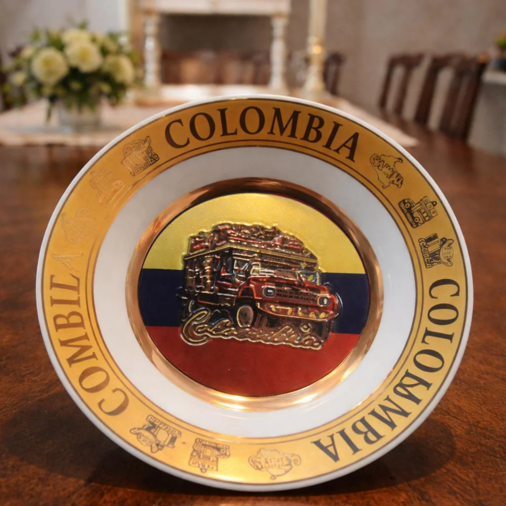 Handmade Colombian Chiva Porcelain Decorative Plate | Cultural Home Decor