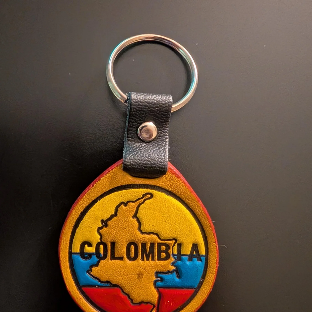 Colombia Map – Leather Keychain