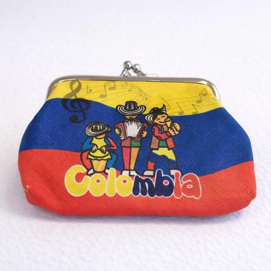 Colombian Fabric Coin Purse | Chiva Bus, Sombrero Vueltiao Souvenir Wallet