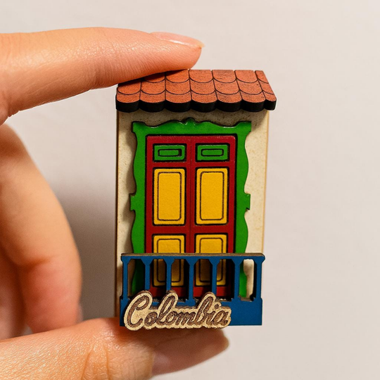 Handmade 3D Colombian Balcony Magnet | Salento Souvenir