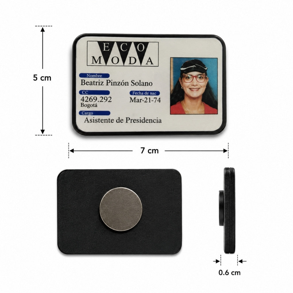 Handmade Betty la Fea ID Magnet | Colombian Telenovela Collectible | EcoModa Badge