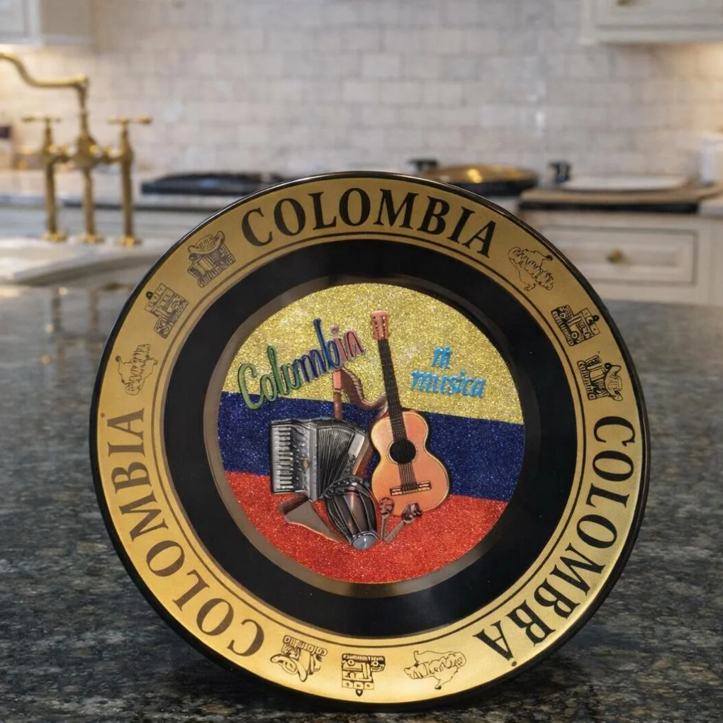 Handmade Colombian Cultural Porcelain Plate  | Traditional Home Decor Souvenir
