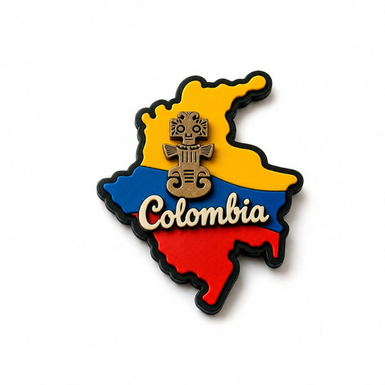 Handmade Colombia Map Fridge Magnet – Colombian Cultural Icon Collection