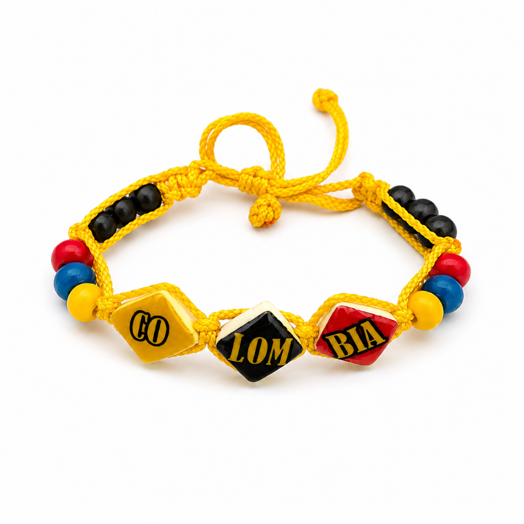 Handmade Colombian Flag Bracelet | Adjustable Friendship Bracelet | Colombia Souvenir Gift