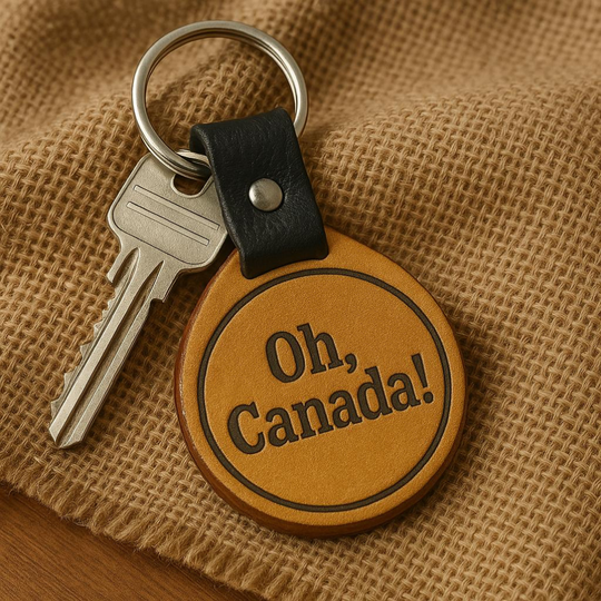 Handmade Leather “Oh Canada” Keychain – Proudly Canadian
