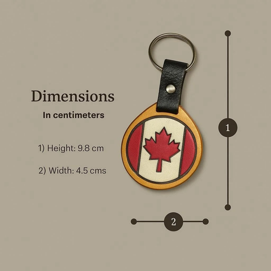 Handmade Leather “Oh Canada” Keychain – Proudly Canadian