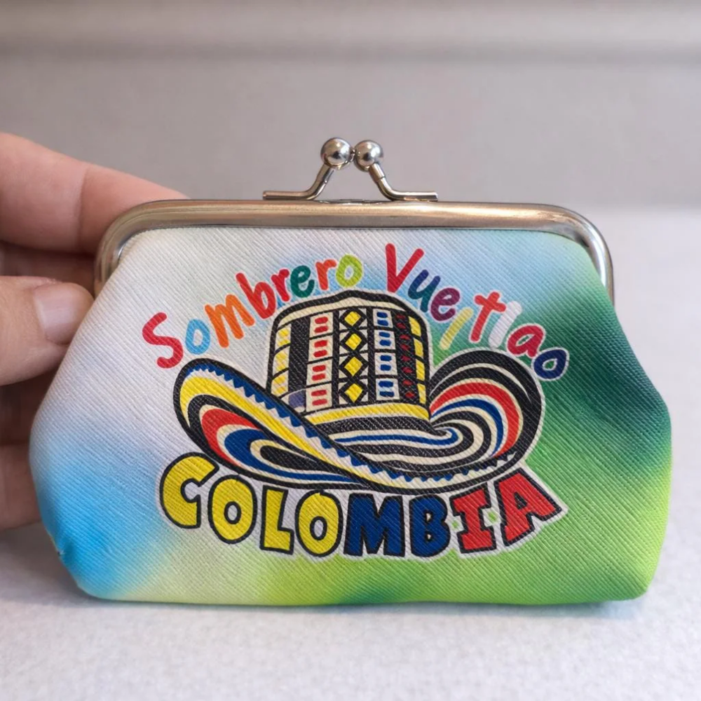 Colombian Fabric Coin Purse | Chiva Bus, Sombrero Vueltiao Souvenir Wallet