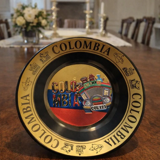 Handmade Colombian Cultural Porcelain Plate  | Traditional Home Decor Souvenir