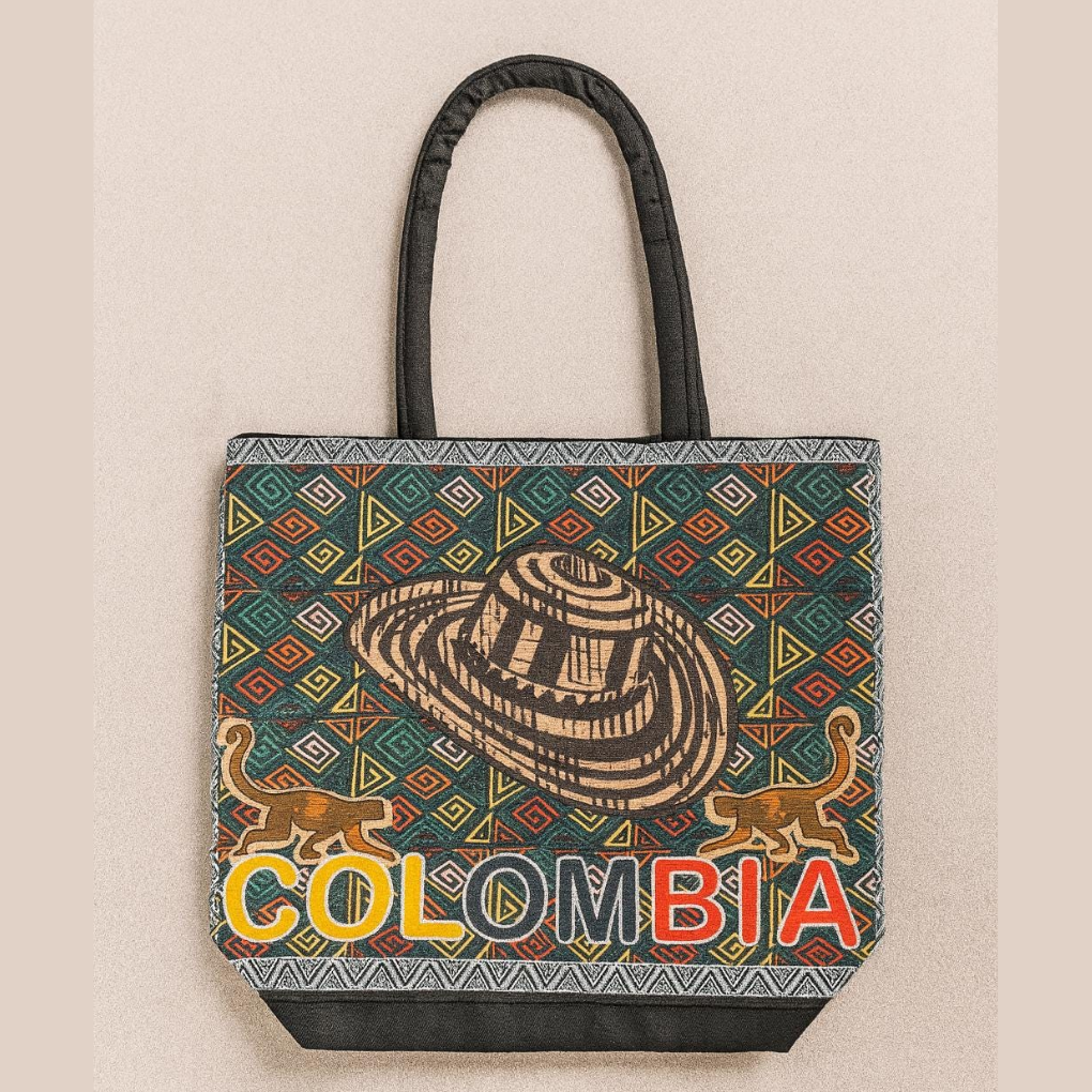 Handmade Colombian Canvas Tote Bag • Cultural Owl &amp; Toucan Design