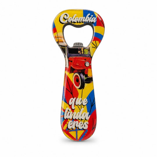 Handmade Colombian Bottle Opener Magnet – Folk Art Souvenir