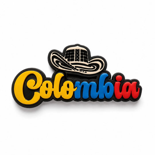 Handmade Colombia Fridge Magnet | Colombian Souvenir with Coffee &amp; Pre-Columbian Symbols