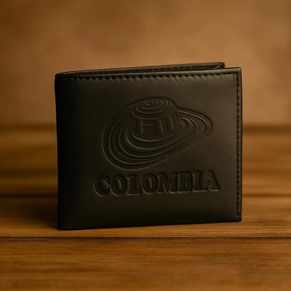 Leather Wallet for Men Handmade | Colombian Bifold with Vueltiao Hat | Unique Artisan Gift